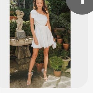 Show Me Your MuMu White One-Shoulder Dress